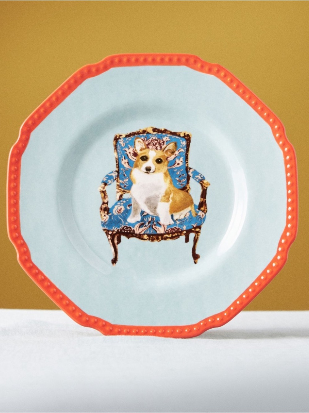 Anthropologie Raphael Balme Corgi Salad Plate